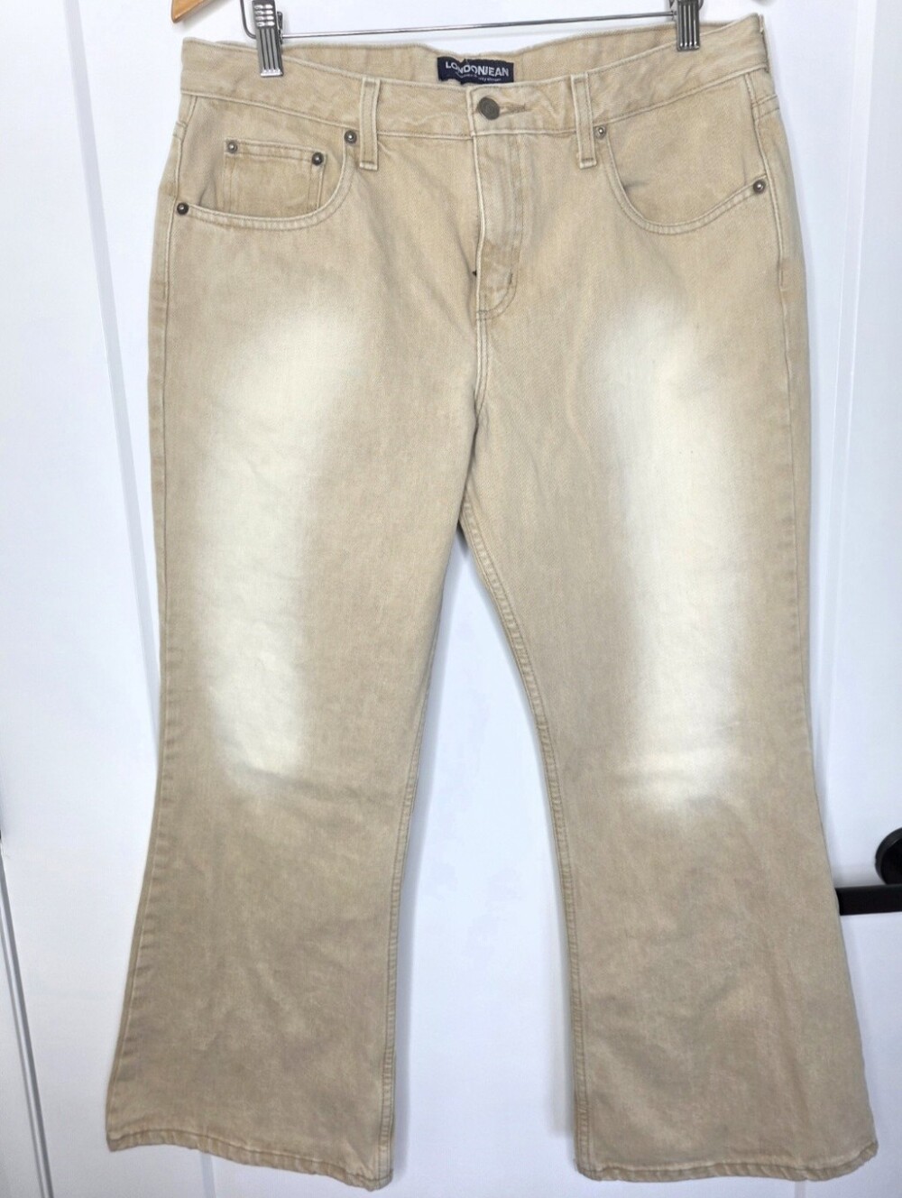 LONDONJEAN Women's Yarn Dyed Tan Jeans SZ 14